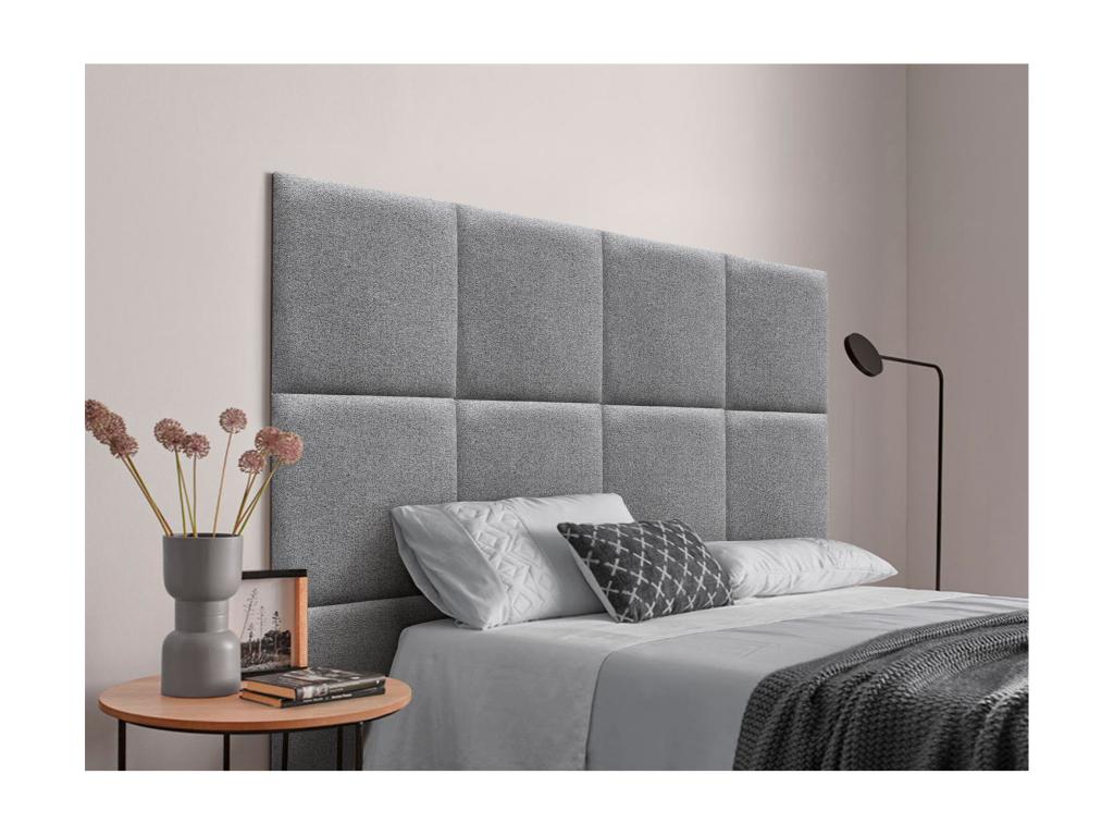 Sunmeub Upholstered Headboard in Sunmeub Fabric, Composed of Interchangeable Self-Adhesive Bed Panels for Luxury Bedroom, Cement Finish, 150 cm, 71485IFSH