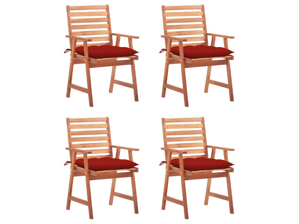 Sunmeub Solid Wood Outdoor Dining Chairs, Set of 4 with Cushions 86322EWOR