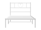 Metal bed frame with white headboard 90x200 45195DBAO
