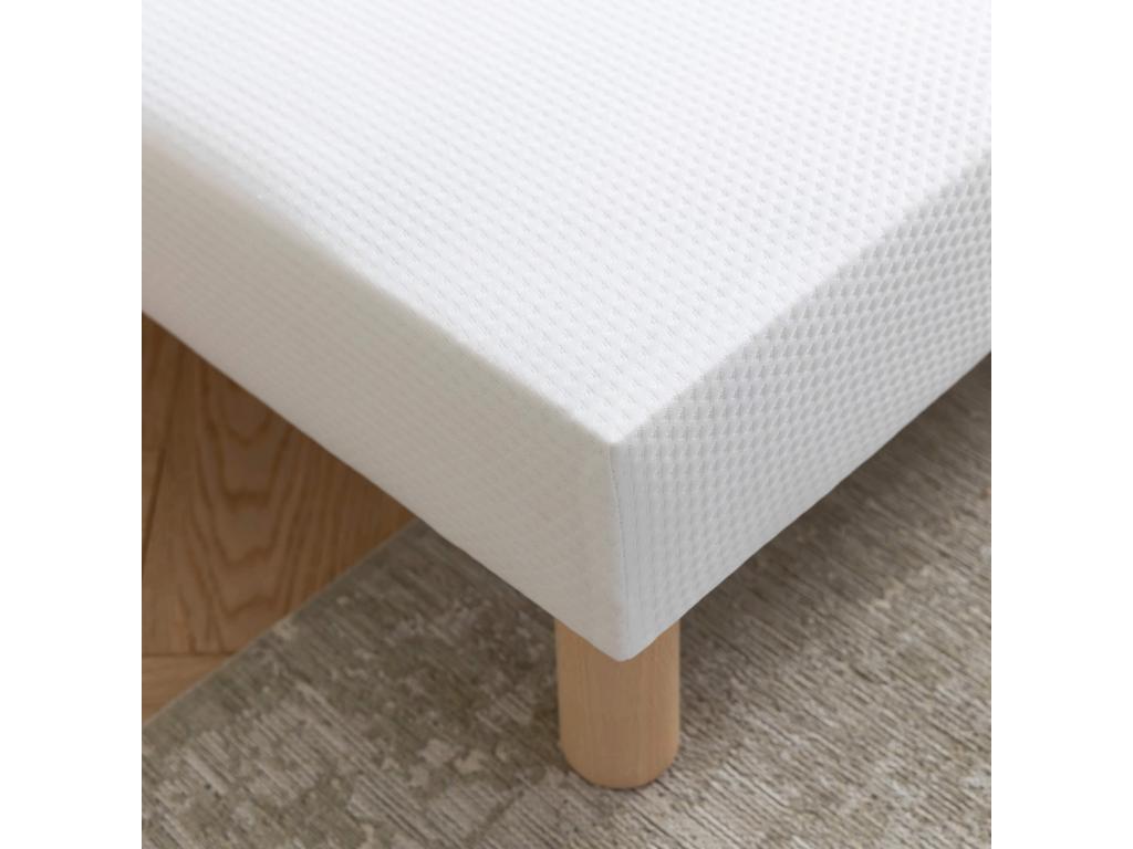White upholstered bed base 13 cm Moon - Sunmeub 80x190 77240YEHY