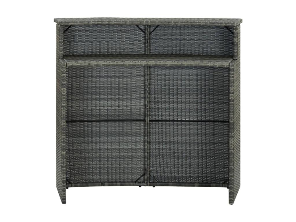 Grey garden bar table 120x55x110 cm Woven resin 66416NDUC