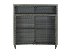 Grey garden bar table 120x55x110 cm Woven resin 66416NDUC