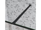 Walk-in shower screen 140 x 30 x 200 cm with pivoting return panel - Black - with 90 cm cuttable support bar 25199PNQD