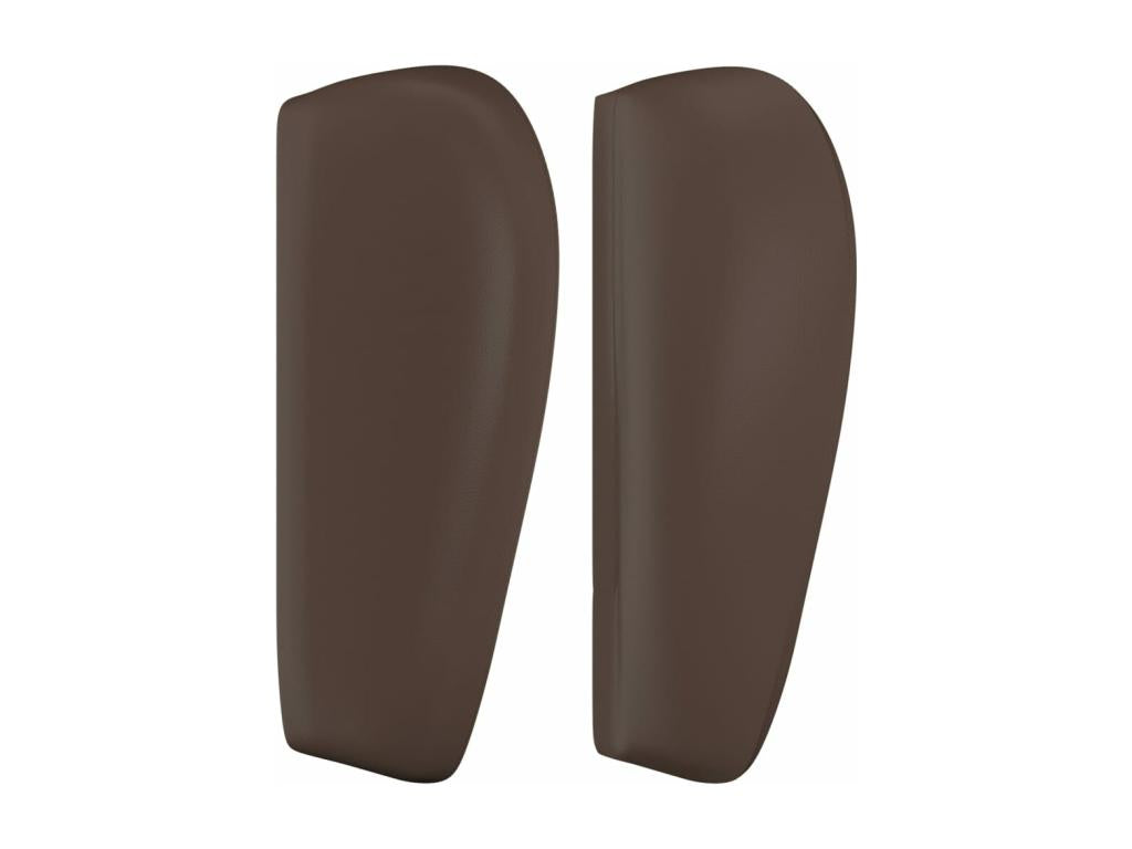 Headboard with wings, Brown, 147x23x78/88 cm, Faux Leather, 74049LNLZ