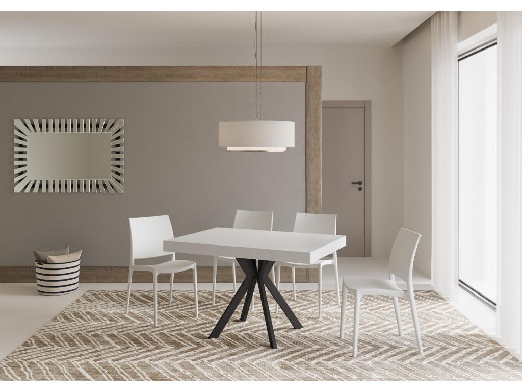 Dolcezza extendable table 90x120/224 cm, white ash, anthracite legs 22903YTGO