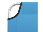 Folding chaise longue in steel and turquoise blue fabric 47959AGXE