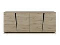 4-Door Buffet, Oak and Black Finish, 221 cm Wide - Crack 15637VBKN