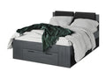 Adult bed 140x200 with integrated drawers - Sunmeubs Collection - Grey wood effect color 89550AESX
