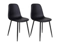 Sunmeub - Set of 2 Black Faux Leather Chairs with Black Steel Legs 21332XCTO