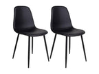 Sunmeub - Set of 2 Black Faux Leather Chairs with Black Steel Legs 21332XCTO