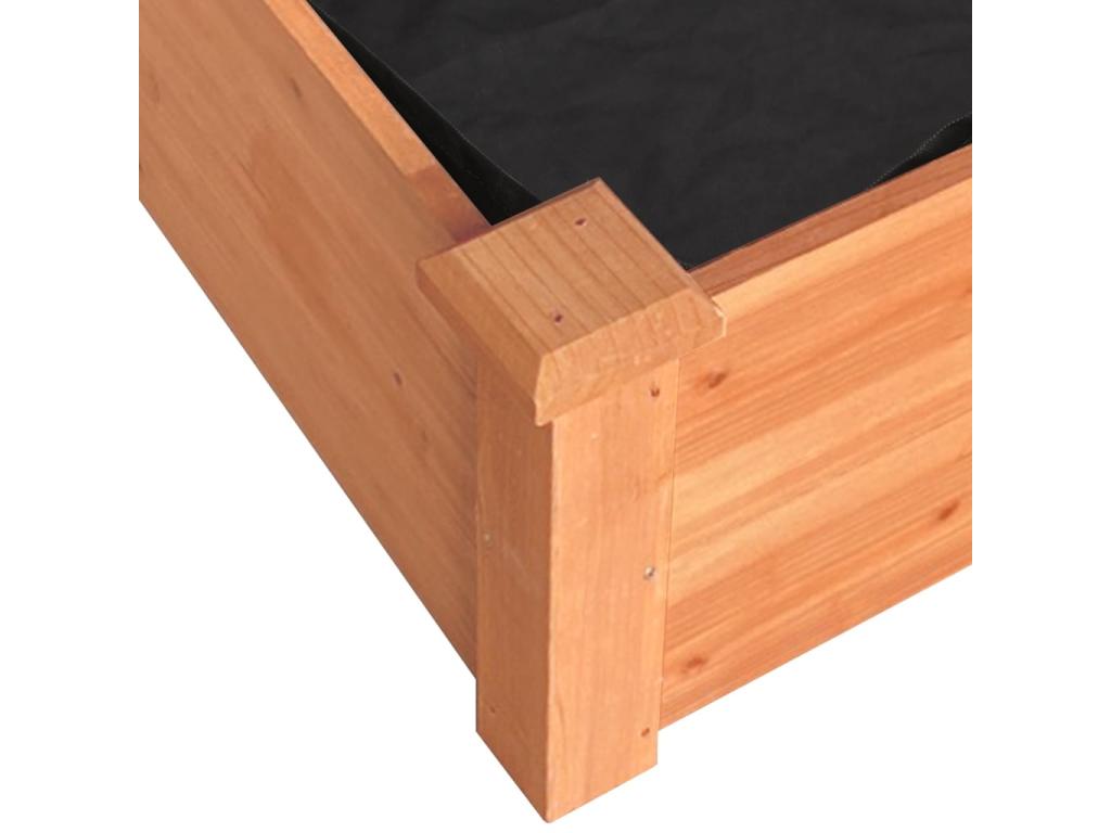 Raised garden bed with lining, 240x120x25 cm, solid fir wood, 47003OZYI
