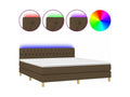 Sunmeub bed base with mattress and LED, dark brown, 180x200 cm, 62133UQSJ