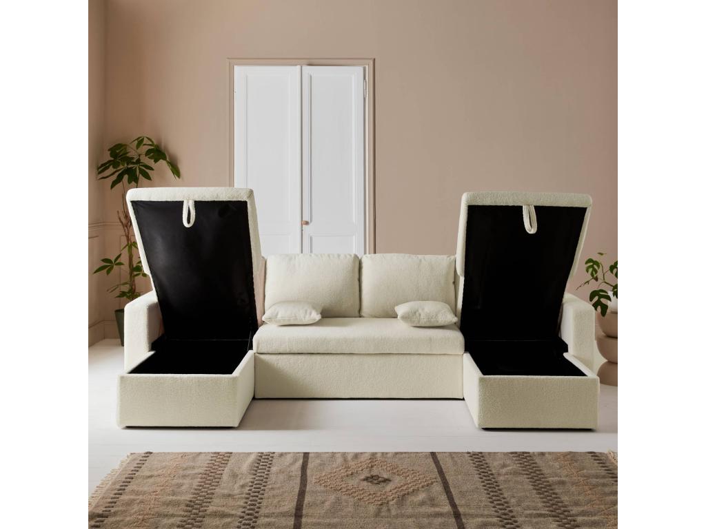 4-seater panoramic convertible sofa in bouclé fabric - Urban - W 281 x D 142 x H 86cm 86988PFYF