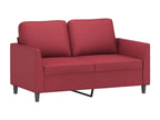 2-seater sofa, burgundy red, 120 cm, faux leather, 87791UXPI