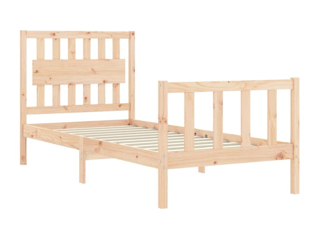 Bed frame with headboard 90x200 cm solid wood 63394JRCD