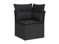 12-piece garden furniture set with cushions, black resin wicker, 42130QFBS