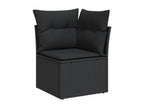 12-piece garden furniture set with cushions, black resin wicker, 42130QFBS