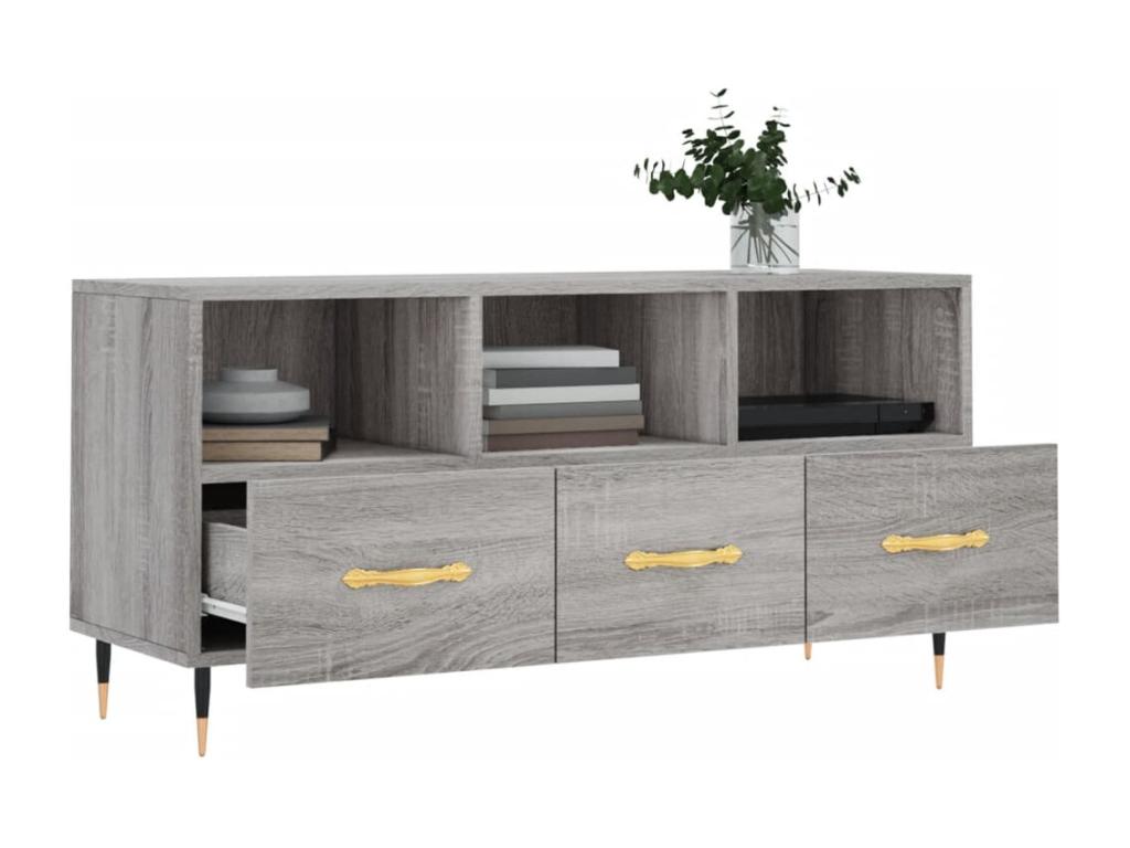 Sunmeub TV stand, grey, 102x36x50 cm, engineered wood, 53646GQLG