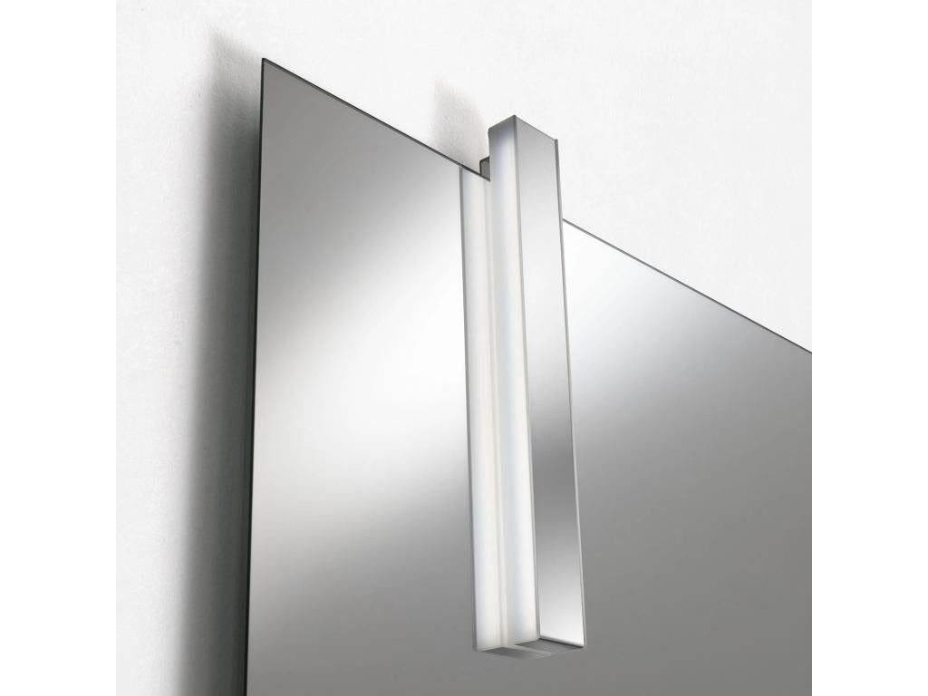 Sunmeub bathroom vanity unit with 3 drawers in white and grey lacquer and Sunmeub illuminated mirror, 60cm wide, 76685TOHO