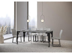 Sunmeub extendable console table 90x40/300 cm, concrete grey, anthracite frame, 75579MPJA