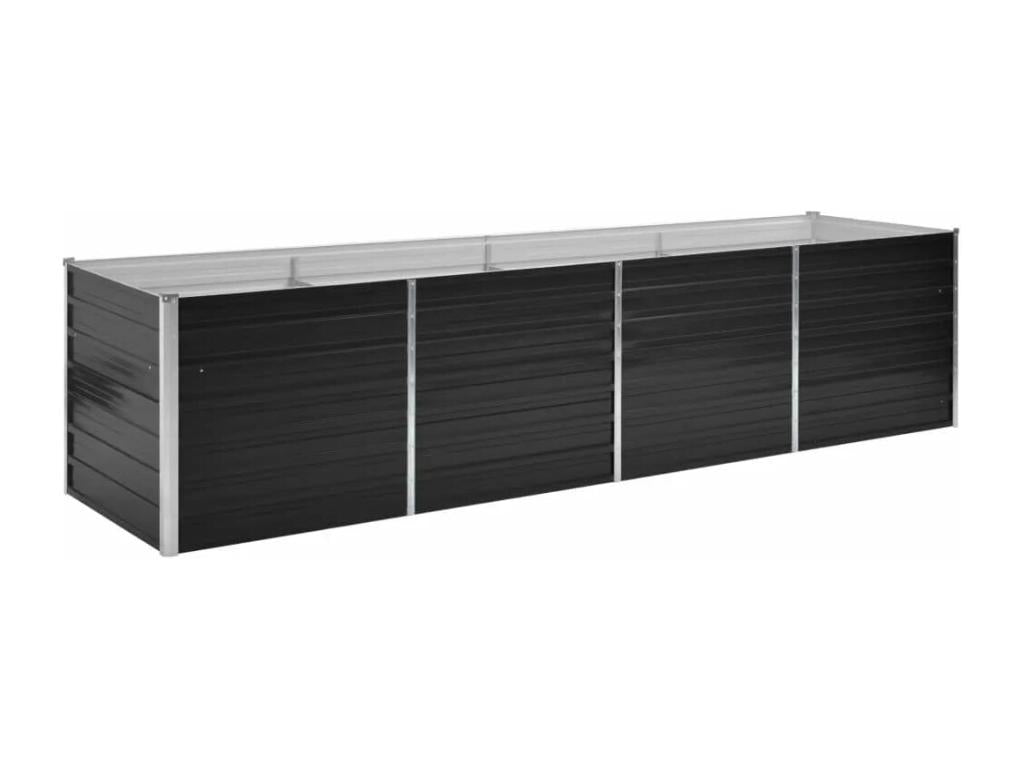 Raised garden bed, anthracite, 320x80x77 cm, galvanized steel, 76133BJSB