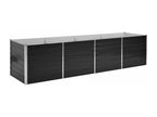 Raised garden bed, anthracite, 320x80x77 cm, galvanized steel, 76133BJSB