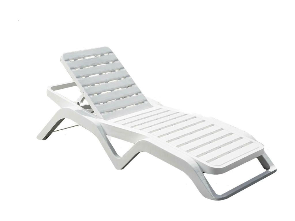 Homeboisstore Chaise Longue Adjustable Garden Chaise Longue Outdoor Chaise Longue Made in Italy 192x72h100 cm White 55504GRYL