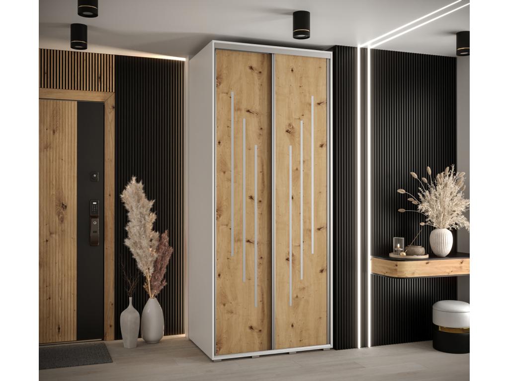 Sunmeub 8 Sliding Door Wardrobe 235.2/110/60 2 Doors White/Sunmeub/Silver 69948HHXK