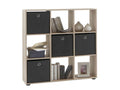 9-compartment oak-effect wooden bookcase - BI13011 27107EKRM