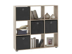 9-compartment oak-effect wooden bookcase - BI13011 27107EKRM