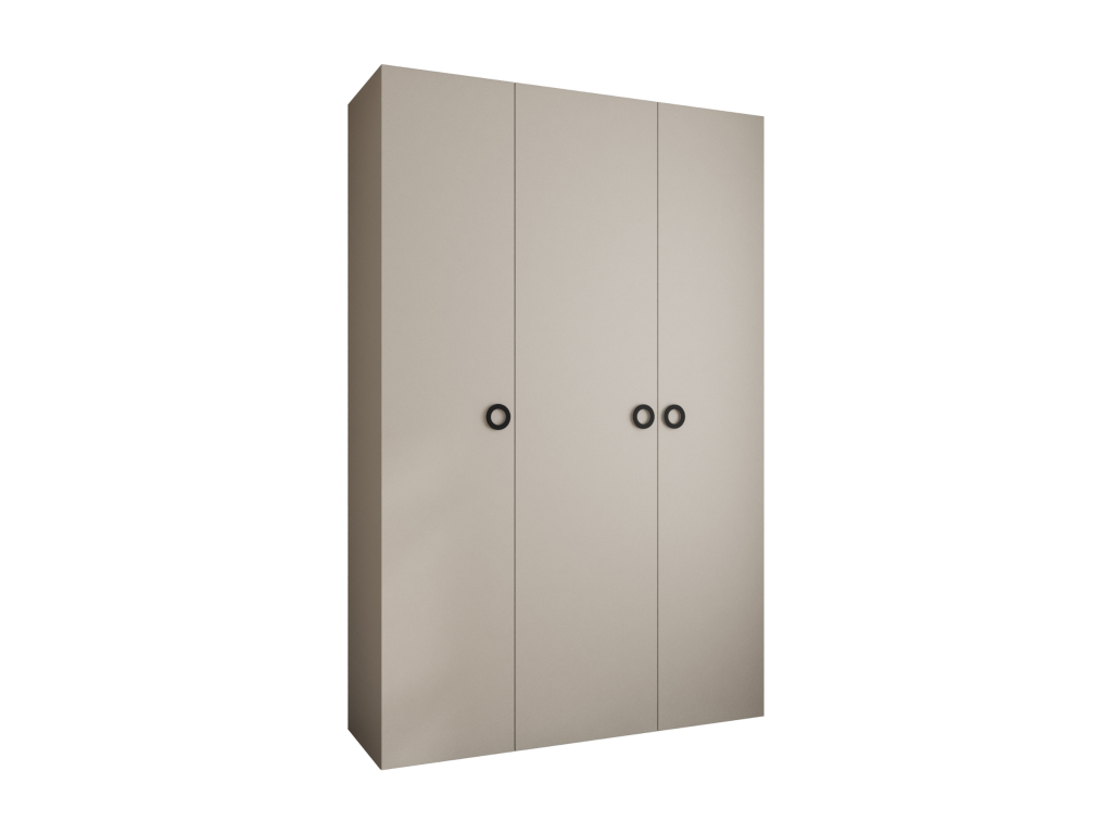 Como 1 245.5/160/40 3-door hinged wardrobe, cashmere/black 85523CLTO