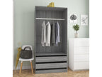Sunmeub Grey Wardrobe 100x50x200 cm Engineered Wood 73681GGWG
