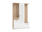 Wardrobe with 3 doors, 1 drawer and 1 mirror - Natural and white - Homeboisstore 47974QITL