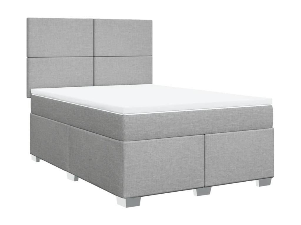 Sunmeub bed base with mattress, light grey, 140x200cm, fabric, 63012QWPT
