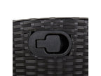 7-Piece Garden Dining Set with Cushions, Black Wicker Resin 73789KDAU