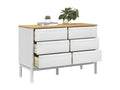 Sunmeub white chest of drawers in solid pine wood 04117BKCK