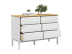 Sunmeub white chest of drawers in solid pine wood 04117BKCK
