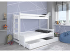 White bunk bed with storage for two sleeping spaces (90x200cm and 120x200cm) Sunmeub 34657YNGI