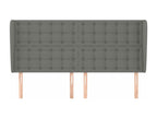 Headboard with wings, Dark Grey, 183x23x118-128 cm, Fabric, 74964JZPD