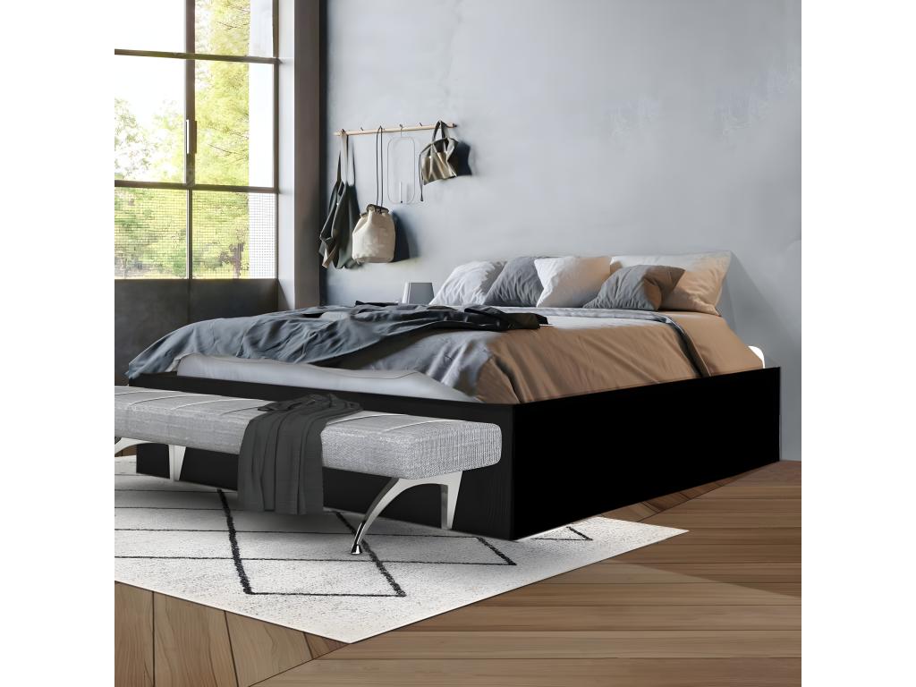 Homeboisstore 140x190 cm storage bed with slatted base / Black 42069DZJH