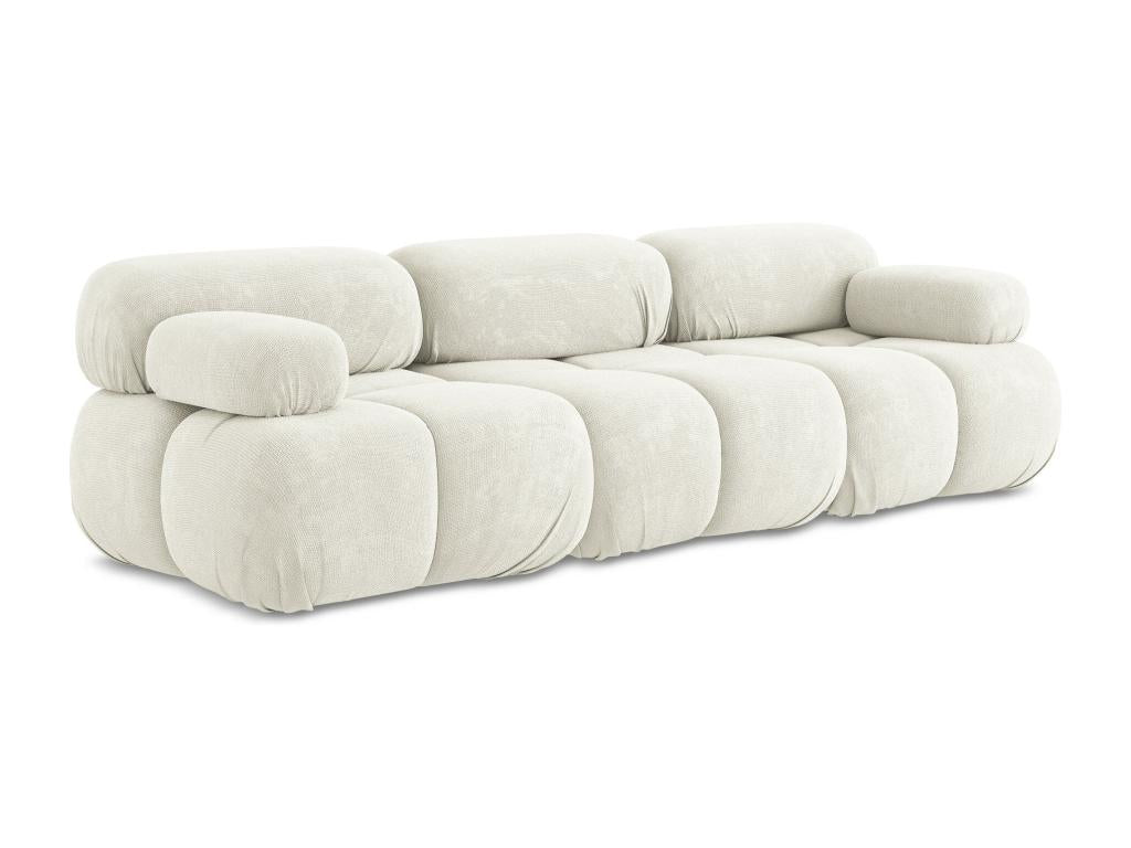 Modular 3-seater sofa in Chenille - white - Sunmeub 57902WRAB