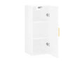 Glossy white wall cabinet 34.5x34x90 cm 10823VRSN