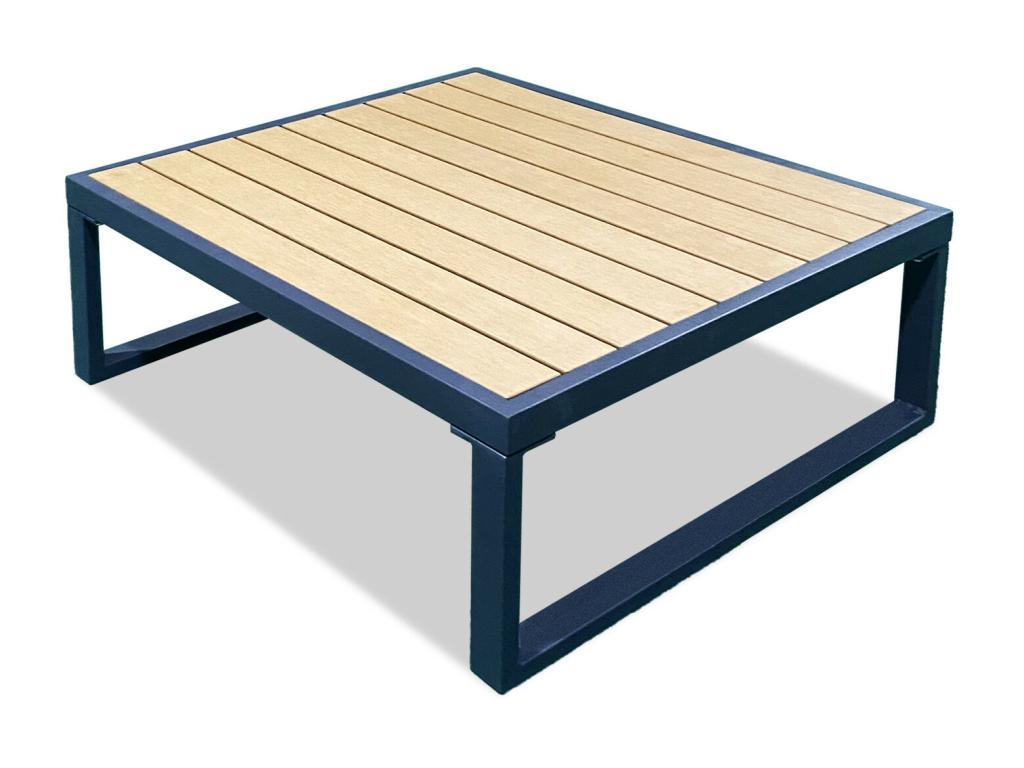 5-Seater Aluminum Polywood Corner Garden Lounge Set in Grey and Natural - Sunmeub 62896UATQ