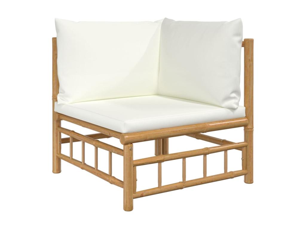 Sunmeub 36914EYAQ 6-piece garden furniture set with cream-white cushions