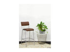 Leather and metal bar stool, seat height 75 cm, 64525XESP