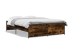 Bed frame without mattress, smoked oak, 140x190 cm, 34537FXES
