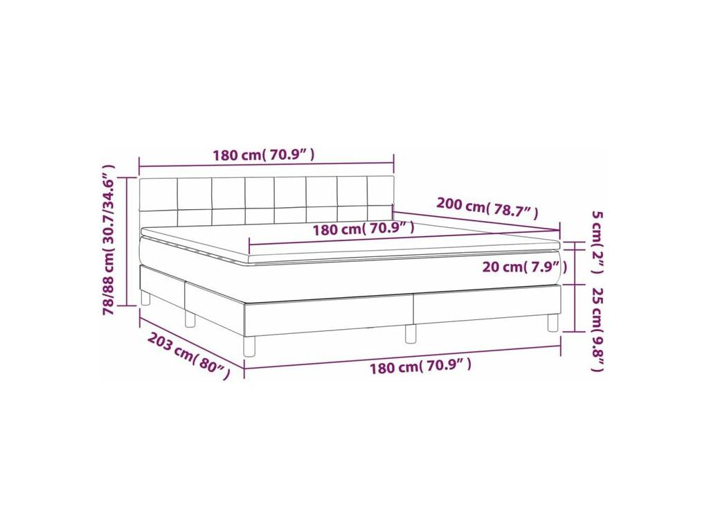 Bed base at Homeboisstore with mattress, light grey, 180x200 cm, fabric, 55980LAXH