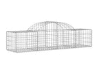 Arched gabion baskets, 4 pieces, 200x50x40/60 cm, galvanized iron, 41759PVFG