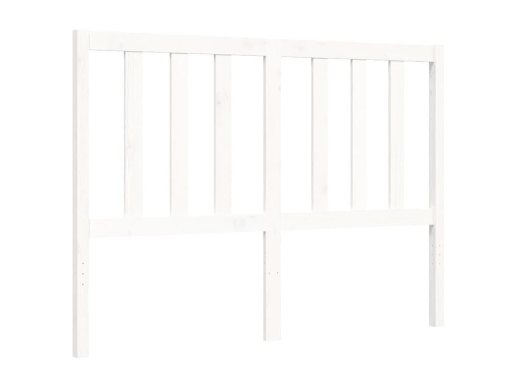 Bed frame with white headboard, 140x200 cm, solid wood, 53135CBNZ