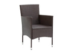 5-piece garden dining set and cushions, poly rattan, brown, 32097ZYMG